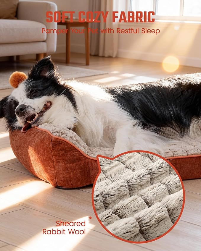 Orthopedic Dog Bed for Medium Dogs,Waterproof Supportive Egg Crate Foam Medium Dog Couch, Pet Bed with with Removable Bolsters, Washable Cover Non-Slip Bottom, (30''×21''×7'')