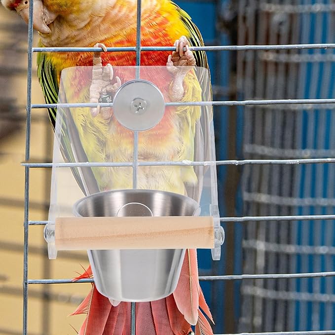 Yardwe Automatic Bird Feeder and Drinker Cup Small No-Spill Cage Food Dish for Parakeets Pigeons Pet Birds Feeding and Watering Supplies