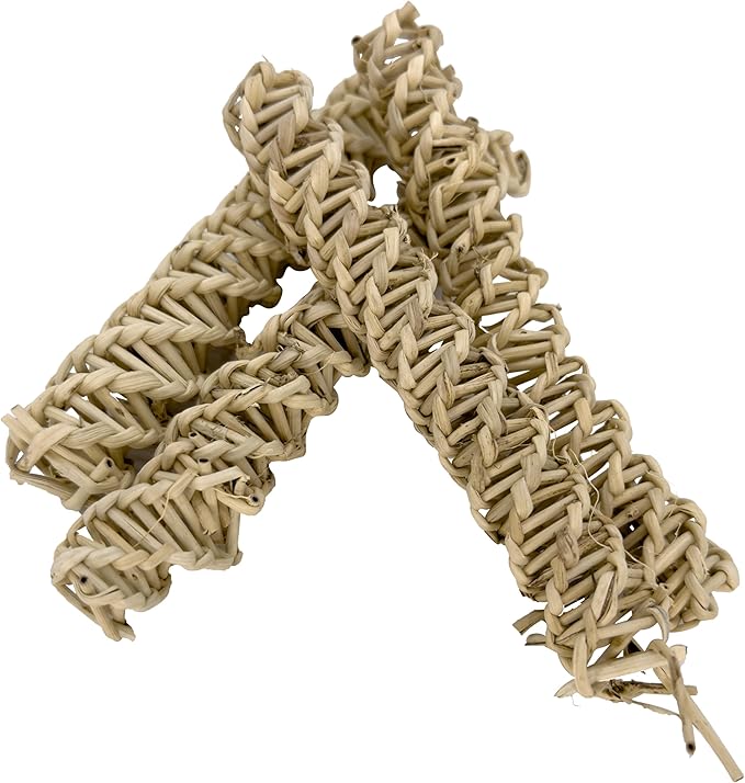 5308 Pk4 Large Vine Twists - Natural Handwoven Vine Ladder Bird Foot Toys, Easy to chew and Break, Lots of Small Vine Pieces, Stick Treats Inside, Great for Sm & Med Size pet Birds Budgie Quaker