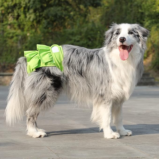 Reusable Dog Diapers Female 3 Pack Washable Highly Absorbent Doggie Diapers, Flexible Doggy Diapers Female, Leak-Proof Puppy Diapers for Dog Period Heat Incontinence Potty Training, XS