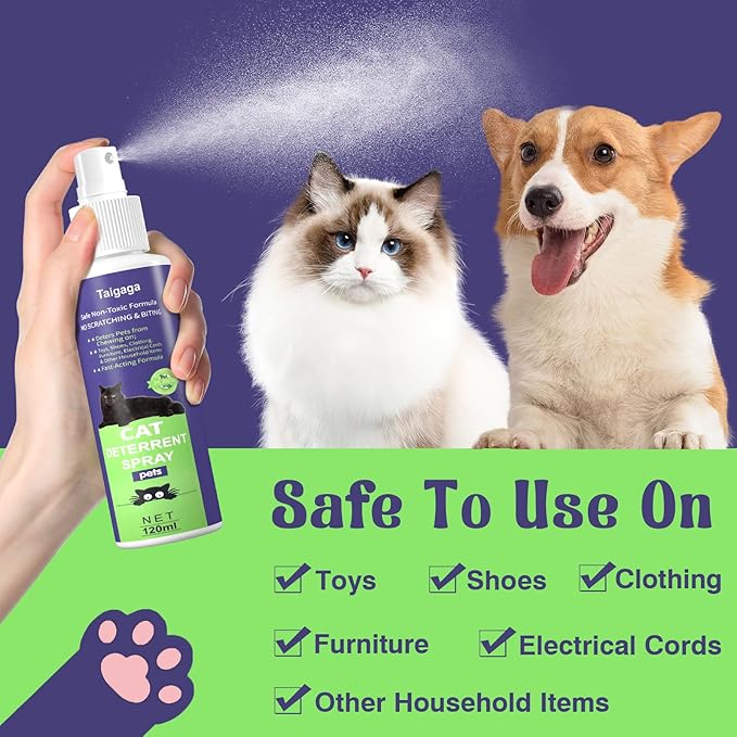 Cat Deterrent Spray, Cat Repellent Spray, 5.07 Fl Oz Cat Scratch Furniture Protector Spray, No Chew Spray for Dogs & Cats, 1 Pack