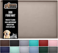 GORILLA GRIP 100% Waterproof Raised Edge BPA Free Silicone Pet Feeding Mat, Dog Cat Food Mats Contain Spills Protects Floors, Placemats for Cats and Dogs Water Bowl, Pets Accessories 18.5x11.5 Beige