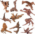 WDEFUN Natural Driftwood for Aquarium Decor, 10-Piece 2''-5'' Small Driftwood for Decorations on Fish Tank, Reptiles Bearded Dragon Accessories or Air Plants