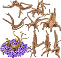 Vmiapxo 8 Pieces Natural Driftwood for Aquarium Decor, Assorted Sinkable Spider Wood, Reptile Drift Wood Branches Fish Tank Decorations (3.15''-4'')