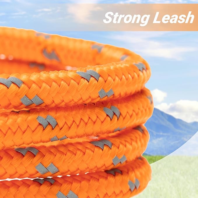 Reflective Cat Leash, 30ft Escape Proof Walking Lead Yard Long Leash, Extender Leash Training Playing Outdoor for Cats Puppy Kitten Small Dogs Rabbit Small Animals