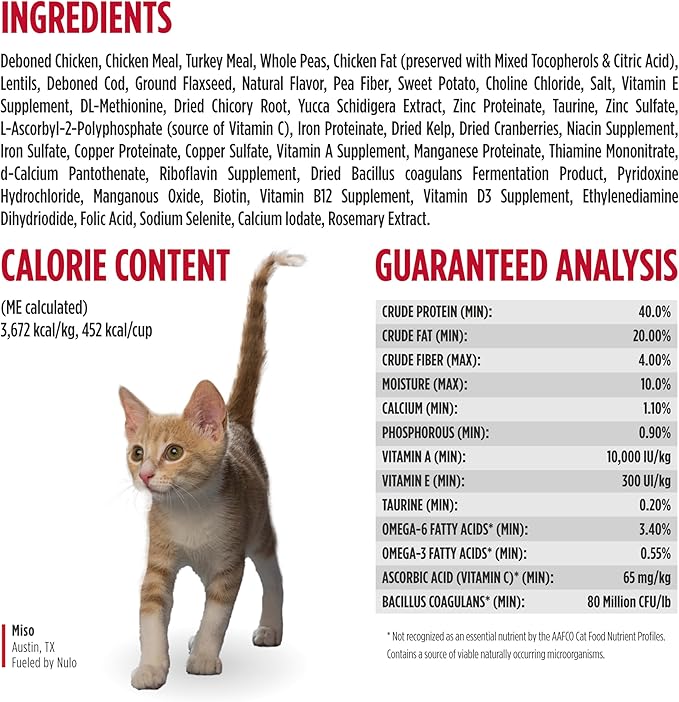 Nulo Freestyle Cat & Kitten Dry Food - Chicken & Cod Recipe, High Protein Grain Free Cat Food, Natural Kibble with Probiotics & Omega Fatty Acids, 14lb Bag