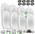 Cat Water Fountain Filter Replacement, 8 Pcs Pet Water Fountain Filters with 8 Pcs Sponges Foam for 67oz/2L & 108oz/3.2L Stainless Steel Automatic Cat Water Fountain Dispenser Filters
