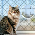 Cat Balcony Nets, Pets Anti-Fall Mesh Fence Safety Net, Transparent Nylon Pet Mesh Fence Anti-Fall Netting for Balcony Window Stairs Patio