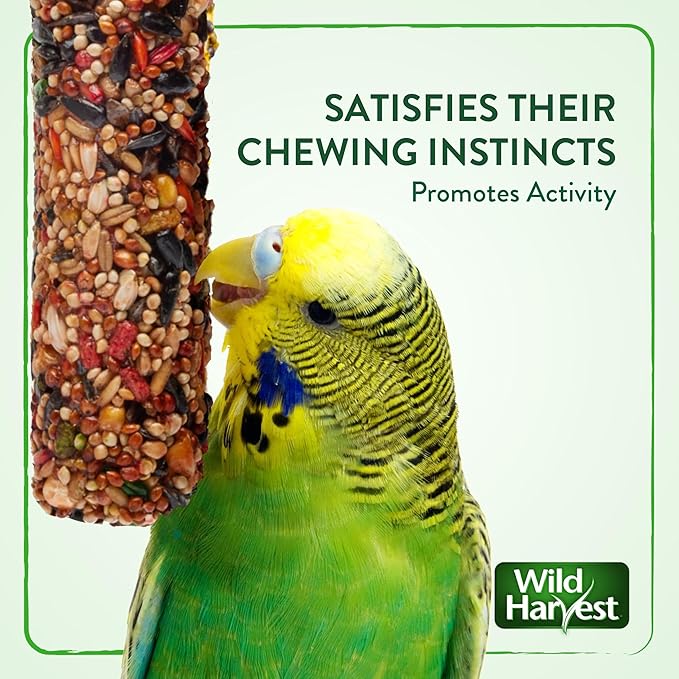 Wild Harvest Treat Stick with Tough Core for Small and Medium Birds, 1 oz Count, 100% Edible Interactive Treat and Toy Made with Rawhide Prepared Especially for Birds (Pack of 6)