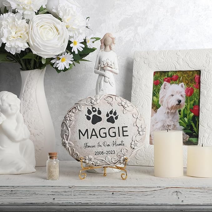Personalized Pet Memorial Stone – Custom Dog, Cat & Animal Headstones and Burial Markers, Engraved Durable Outdoor Pet Tombstones, Memorial Stones & Sympathy Gifts for Pet Loss