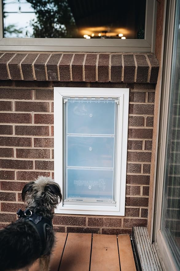 Endura Flap Pet Door for Walls in Black | Energy-Efficient Single Flap Design for Wall Installations | All-Weather Protection with All-Metal Telescoping Tunnel | Black, Medium, Single Flap