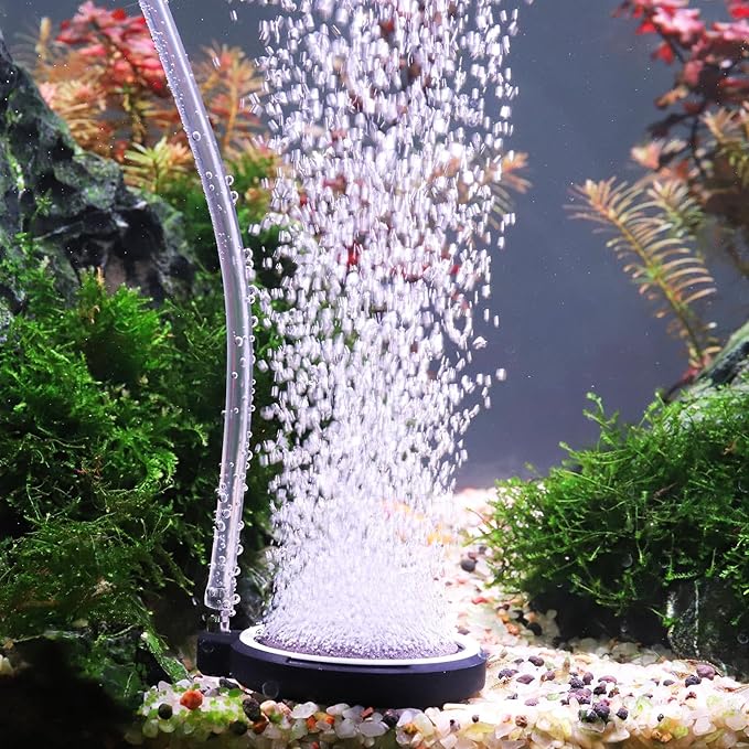 hygger Air Stone for Aquarium: Quiet High Dissolved Oxygen Diffuser Kit for Freshwater or Saltwater Fish Tank and Hydroponic Air Pump-Disc 2 x 2 Inch Air Bubble Stone