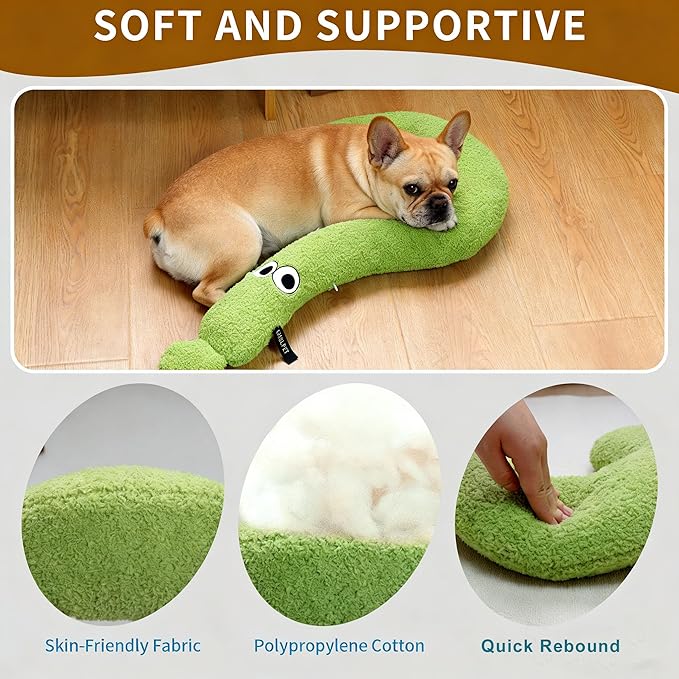 Dog Pillows, 2pcs Pillowcase, Calming Dog Pillow, Side Zip with Replaceable Pillowcase, Soft Neck Support for Deep Sleep, Washable Pet Bed Pillow for Small/Medium/Large Dogs and Cat (L)