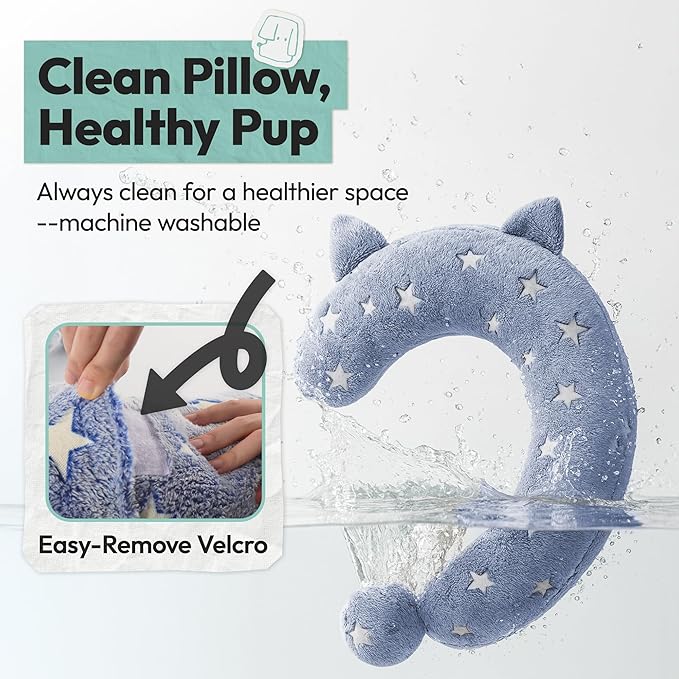 Dog Calming Pillow, Glow in The Dark Dog Put Head on, Soft Question Mark Pillows for Dogs, Kids, Adults, Washable Dog Bed Pillow, Cozy Dog Body Pillow Gifts (L Blue)