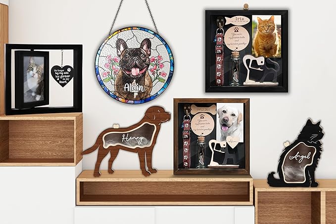 Pug Hair Keepsake Box Wooden Fur Holder for Pug Unique Dog Shape Standable Tabletop Decoration Pet Dog Memorial Idea Gift for Pet Lover Family Friends Storing Hair Teeth Ashes PSD6-21L