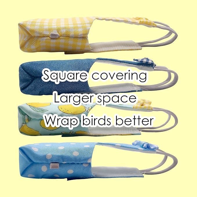 VANFAVORI Bird Diaper Harness Flight Suit Clothes with 80 Inch Flying Leash Rope for Parrots Conure Cockatiel Pet Birds Weight 80-105 Grams, M Size Lemon, Including A Cotton Pad