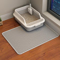 HCY&WLD 2-Pack Cat Litter Mat, Double Layer Honeycomb Waterproof Urine Proof Non-slip Litter Trapping Mat, Less Waste, Easy to Clean Cat Litter Box Mat, Kitty Indoor Supplies (Gray, 24x18 Inches)