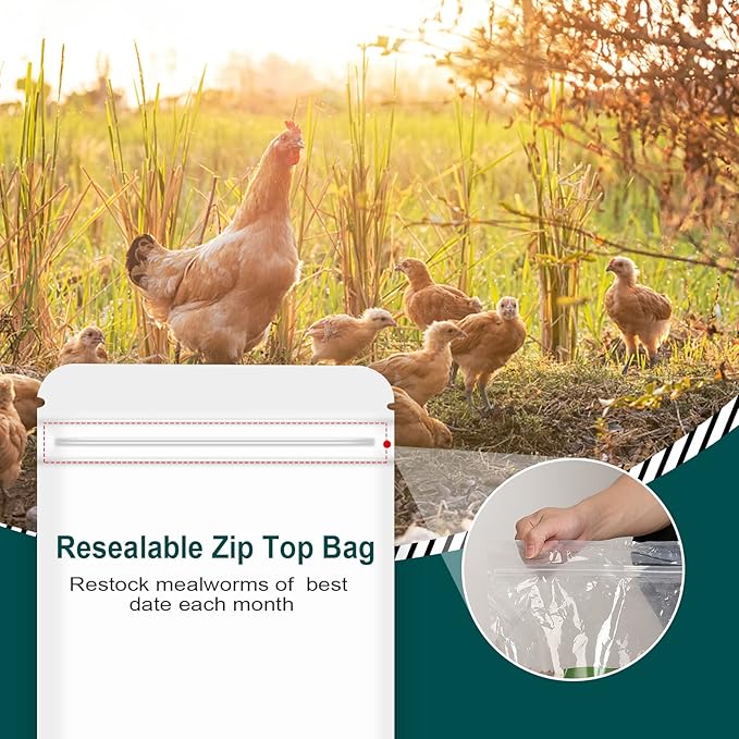 44LB Non-GMO Dried Mealworms, 100% Natural Large Size No Moisture, Mealworms for Chickens, Birds, Hedgehog, Hamster, Fish, Reptile, Turtles