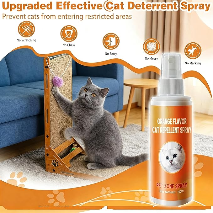Cat Deterrent Spray Protect Furniture, Sofas, Carpets Cat Repellent Indoor and Outdoor (1pcs)