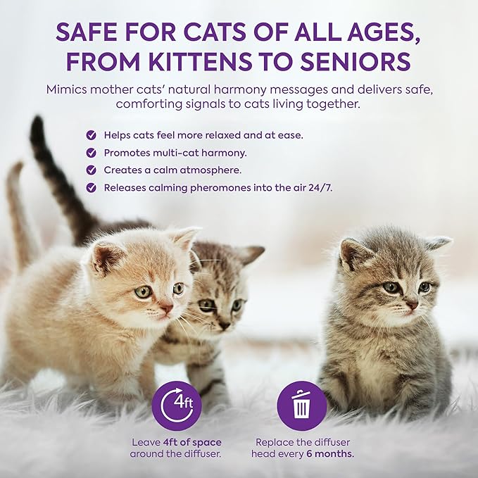 TopSum Cat Calming Diffuser Refill: 1 Refill Cat Pheromones Calming Diffuser Refill – Helps Reduce Scratching Peeing Meowing Hiding Urine Marking Aggression