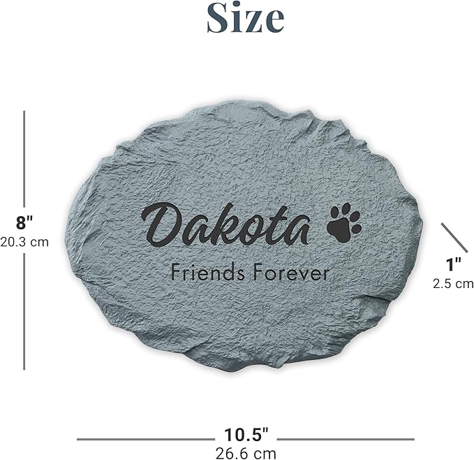 Let's Make Memories Personalized Dog or Cat Memorial Garden Stone - Forever Remembered- Script Font