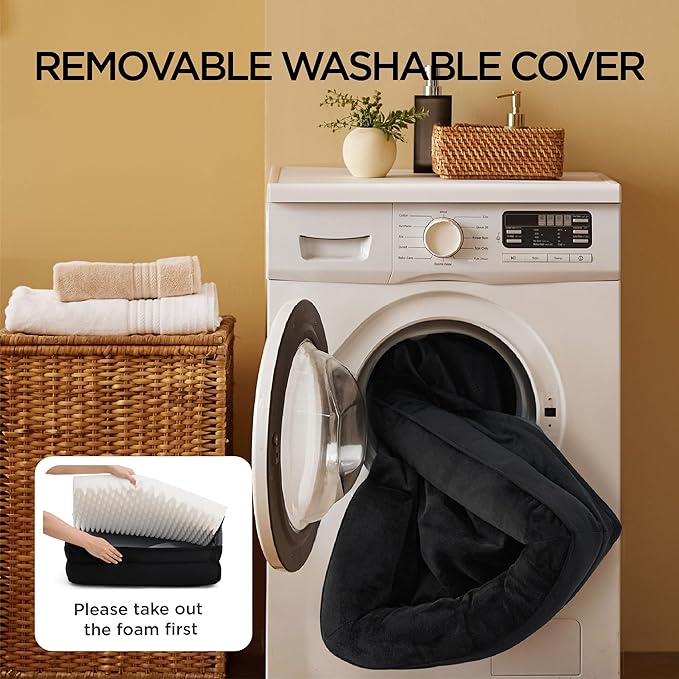 Bedsure XXL Orthopedic Dog Bed for Extra Large Dogs - Washable Giant Dog Cat Bed Waterproof, Comfort Dogs Couch Sofa with Washable Removable Cover, Pet Bed with Nonskid Bottom, Black, 52"
