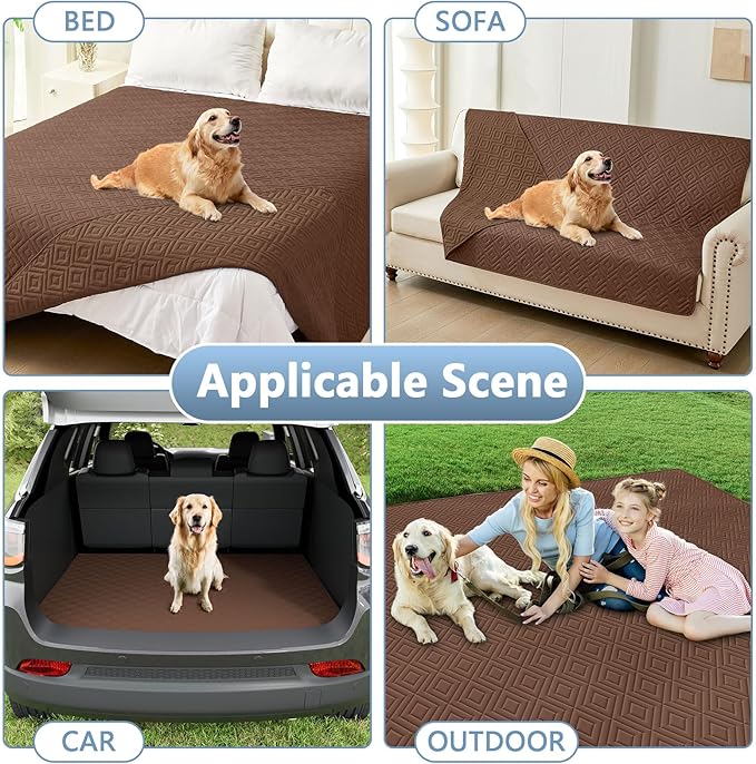 hyha Waterproof Dog Blanket, Soft Dog Bed Cover Pet Blankets, Waterproof Sofa Couch Cover for Dogs Washable, Reversible Pet Couch Covers for Sofa Furniture (30x53 Inch, Brown/Brown)