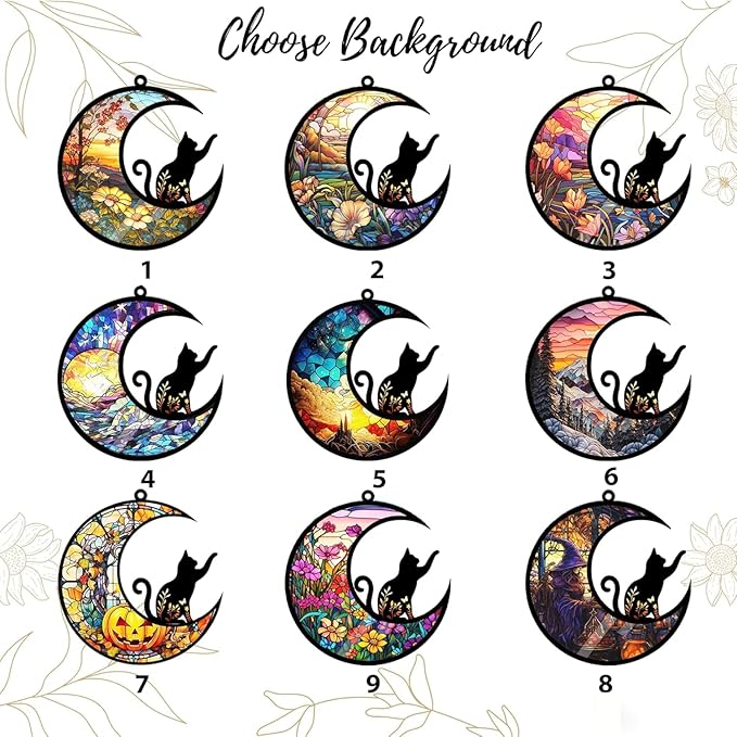 NAZENTI Personalized Cat Memorial Suncatcher, Loss of Pets Hanging Ornament, Custom Cats Remembrance Gifts, Sympathy Gift, Bereavement Gifts Cats, Cat Wind Chimes Memorial, Pet Owner