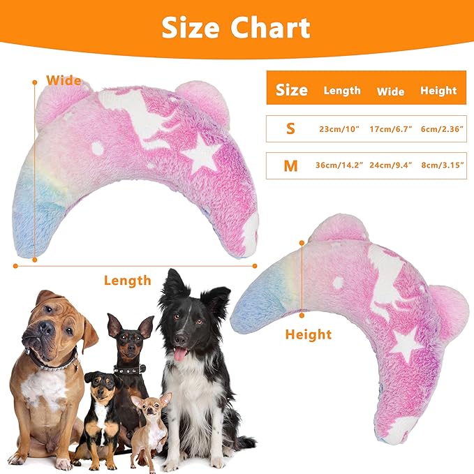Pet Calming Pillow for Dogs, Soft U-Shaped Pillow Glow in The Dark, Joint Relief, Sleep Comfortably,Suit for Small, Medium, Large Dogs, Fluffy Pet Neck Pillow (S-Light Pink)