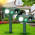 2025 2Pack Cat Repellent Outdoor Ultrasonic Animal Repellent Solar Animal Repeller with LED Flashlight&Motion Sensor Deer Repellent Device to Scare Fox Dog Squirrel Skunk Rabbit Raccoon