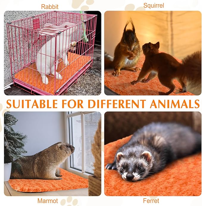 4 Pack Self Warming Cat Pads Self Heating Cat Mat Washable Homeless Dogs Thermal Pads Kennel Pad Reflects Body Heat Warm Crate Bed Mat for Indoor Outdoor Pet(Orange,16 x 20 Inch)