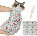 Supet Cat Grooming Wrap for Cutting Nails, 2026 Self-Adherent Cat Wrap, Anti-Escape Calming Cat Swaddle Wrap for Medicine, Nail Clipping, Teeth Brushing, Ear Cleaning (Cartoon, L)