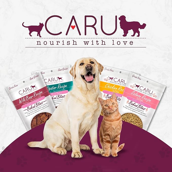 Caru - Soft ‘n Tasty Baked Bites - Variety Pack - Tuna, Chicken and Salmon - Flavorful All-Natural Treats -3 Pack