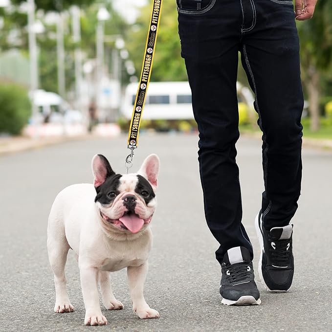 NFL PET Leash Pittsburgh Steelers Dog Leash, Large Football Team Leash for Dogs & Cats. A Shiny & Colorful Cat Leash & Dog Leash Licensed by The NFL