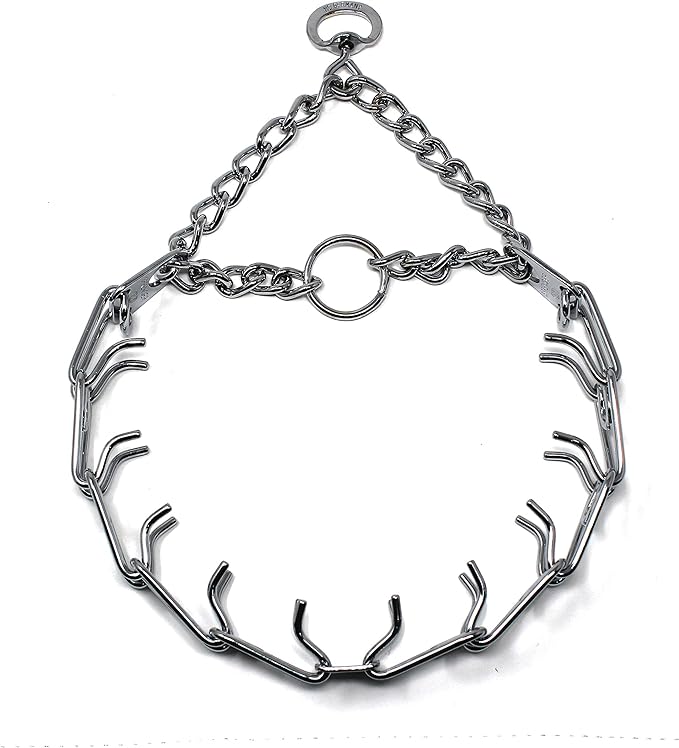 Herm Sprenger Prong Dog Training Collar Ultra-Plus Chrome Plated Steel Pet Pinch Collar No-Pull Collar for Dogs Anti Pull Training Collar Made in Germany 4mm x 25in Large