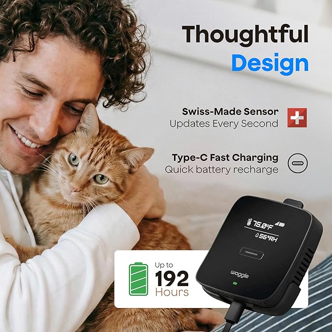 Waggle RV 4G LTE Pet Monitor Lite + 4G Cellular Security Camera - No WiFi? No Problem, Temperature & Humidity Monitor, Real-time Alerts - 2-Way Talk, Night Vision - Supports Varizon, AT&T & T-Mobile