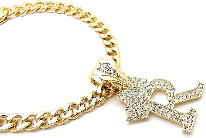 Initial Letter Cuban Chain Dog Chain Pet Chain Pet, Cat, Puppy Necklace (R, 22")