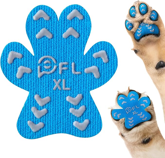 Non-Slip Dog Paw Protector Pads for Senior Dogs, Dog Paw Traction Stickers with Anti-Slip Rubber, Help Walk on Hardwood Floor, Pink 48pcs, XL for 41-60lbs