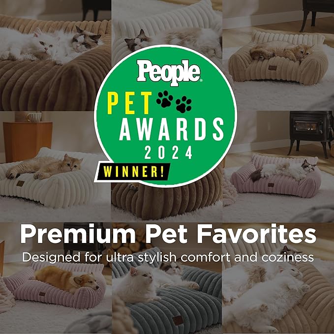 Bedsure ComfyFleece™ Cute Dog Couch for Medium Dogs - As Seen on TV on Good Day New York, Dog Couch Bed with Removable, Washable Cover, Supportive Pet Sofa, for Medium Large Dogs, 36inch, Camel Brown