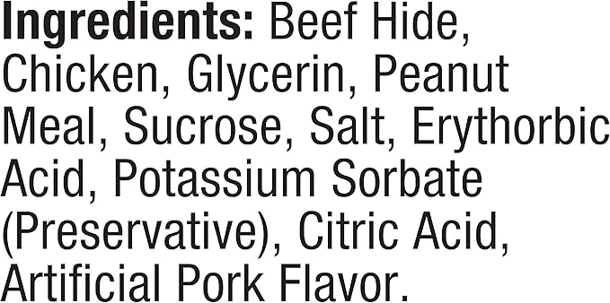 Good'n'Fun Triple Flavor Chips for All Dogs, Treat your Dog to a Premium Chicken and Beef Hide Chew, 4 oz