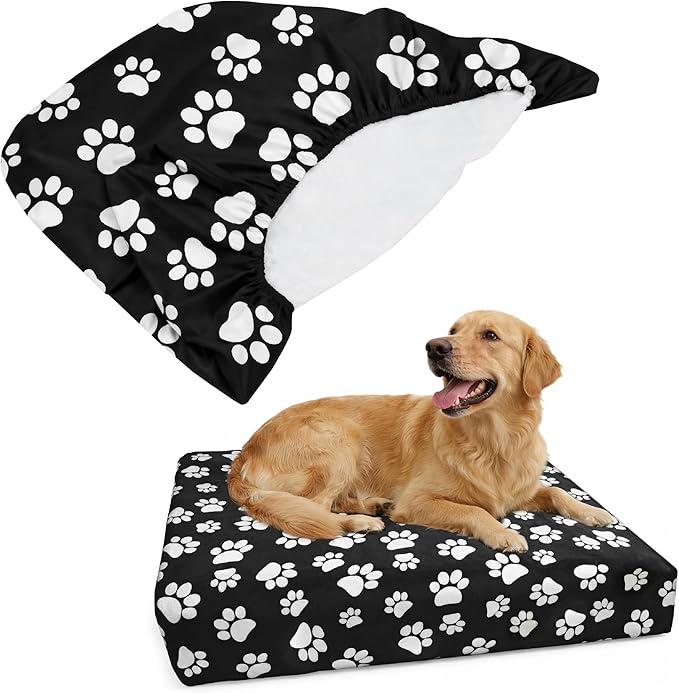 DUKE&LEFTY PetBed Slipcover-Stretch Soft Petbed Cover-Universal-Easy to Remove (Zipper Free)-Navy/Medium
