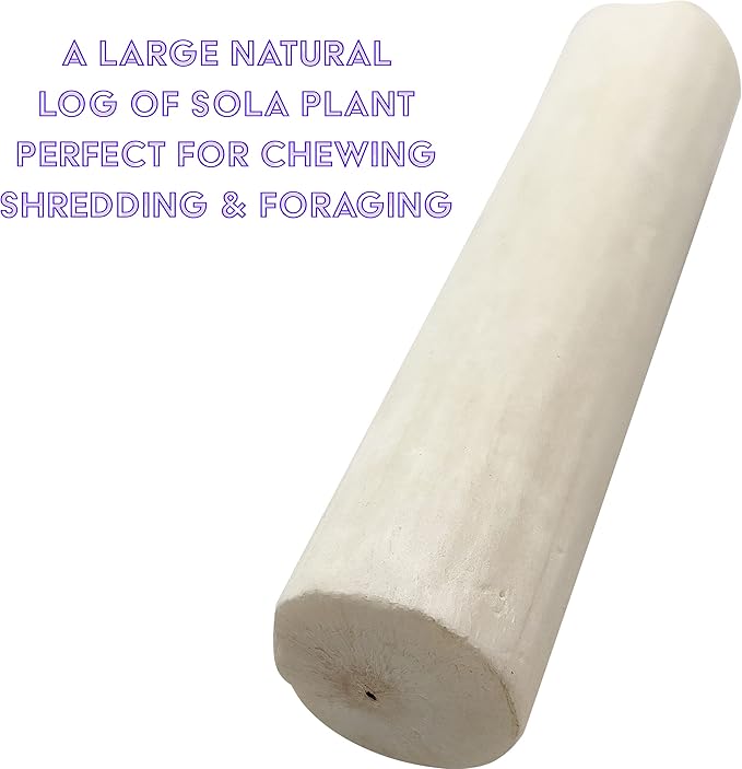 by M&M 5500 Natural Sola Log PK4 - Handcut Sola Wood Bird Foot Toys, Lightweight Chewable Logs, All Natural, Easy for Pets to Shred with Beaks and Feet, Great of Birds