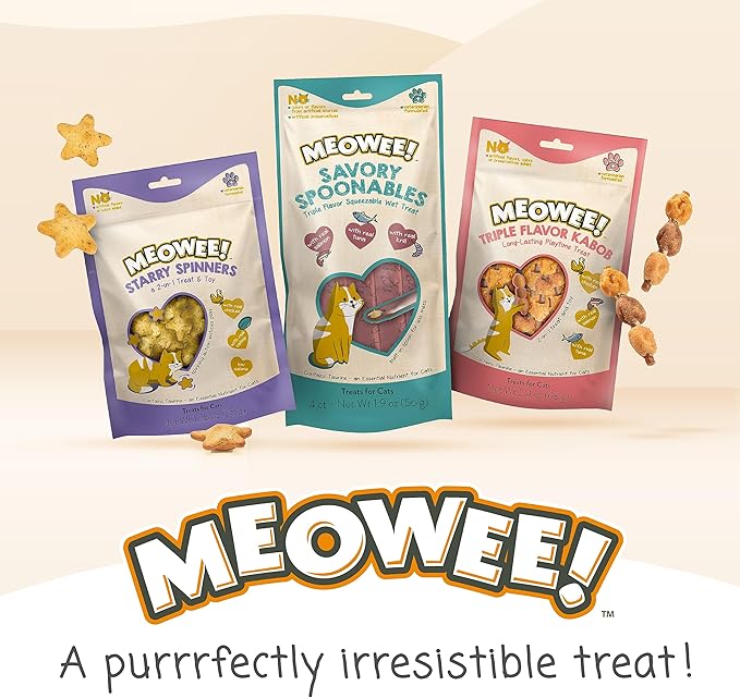 Savory Spoonables with Real Chicken, Salmon and Duck for Cats, 8 Count, Treat Your Cat to Triple Flavor Squeezable Lickable Wet Treats with Built-in Spoon for Less Mess