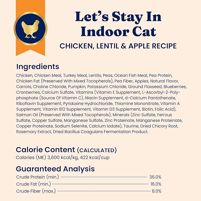 Solid Gold Indoor Dry Cat Food - Grain Free & Gluten Free - Chicken Cat Food Dry Kibble for Indoor Cats for Gut Health - Sensitive Stomach & Hairball Support for Adult Cats - 12LB