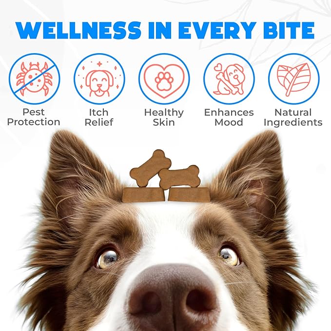 Flea and Tick Prevention Chewables for Dogs - 150 Chews - Flea & Tick Control - Vet-Approved Oral Treatment - Duck Flavor - US-Made