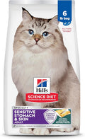 Hill's Science Diet Adult 1-6 Sensitive Stomach & Skin Dry Cat Food, Pollock & Barley, 6 lb. Bag (Updated Formula)