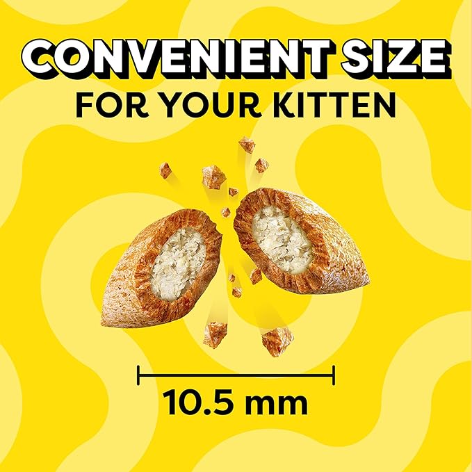 Temptations Kitten Treats Classic Crunchy and Soft Cat Treats, Dairy Flavor, 6.3 oz. Pouch (Pack of 10)