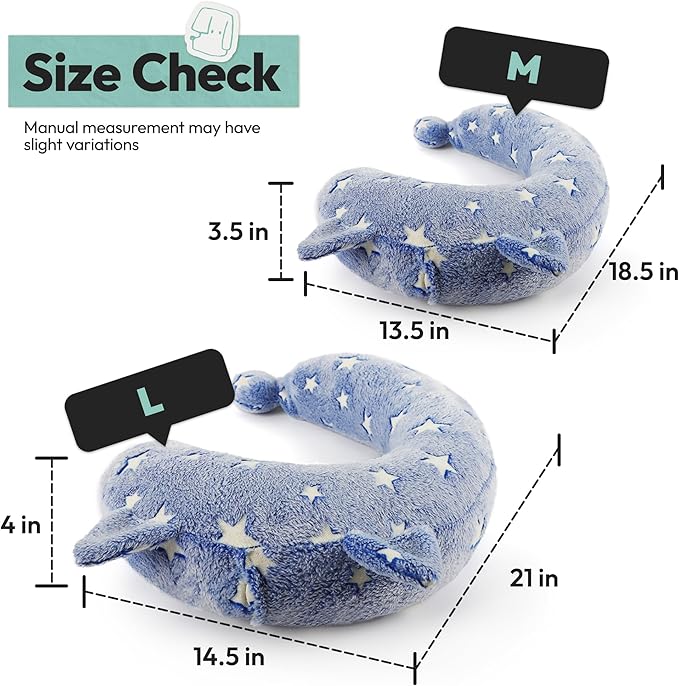 Dog Calming Pillow, Glow in The Dark Dog Put Head on, Soft Question Mark Pillows for Dogs, Kids, Adults, Washable Dog Bed Pillow, Cozy Dog Body Pillow (M Blue)