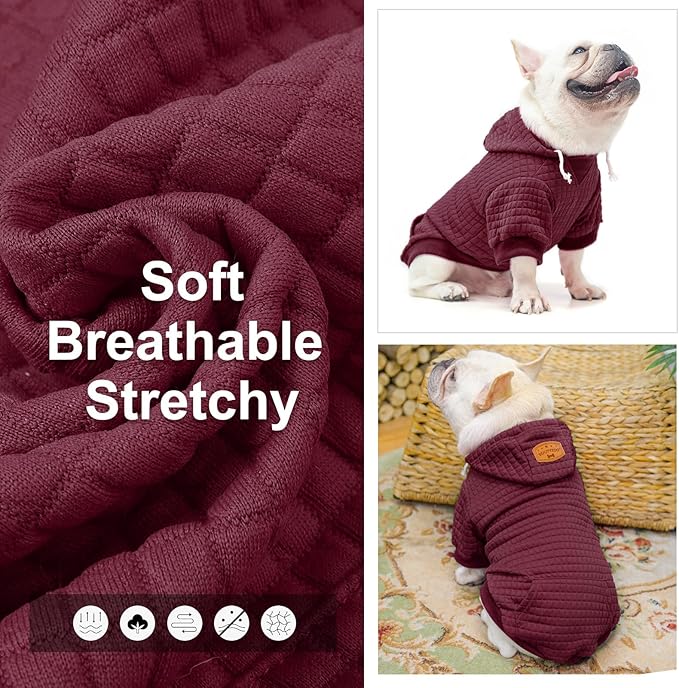 BEAUTYZOO Dog Sweaters for Extra Large Dogs Girl Boy, XXXL Dog Hoodie with Pocket & Leash Hole, Soft Warm Waffle-Like Laminated Cotton Pet Clothes for Cold Weather, Doberman Great Dane Sweatshirt, 3XL