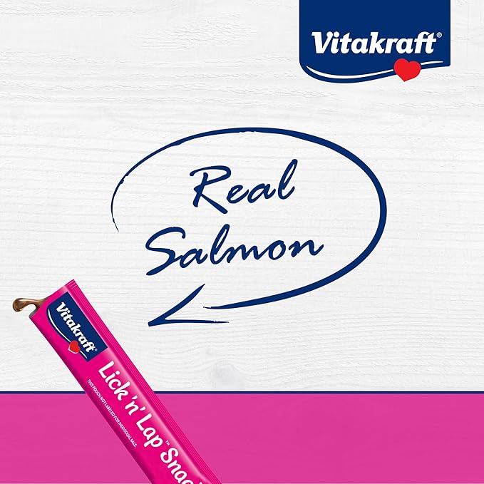 Vitakraft Lick 'n' Lap Snack Creamy, Cat Treat with Real Salmon, 44 Count
